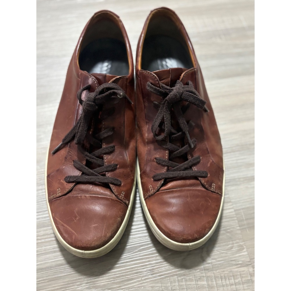 ECCO Soft 7 Mens Brown Leather Low Top Sneakers Size 47 EU 13-13.5 US 470364‎
